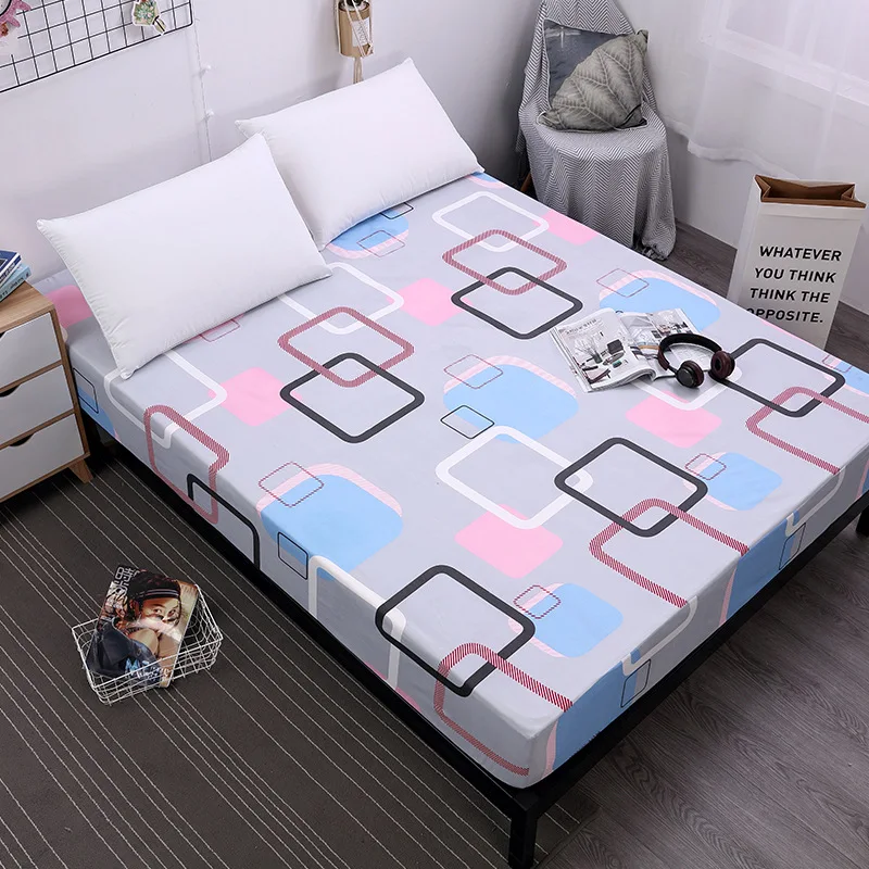 

Waterproof Printing Bed Mattress Cover Waterproof Mattress Protector Pad Fitted Sheet Separated Water Bed Linens with Elastic