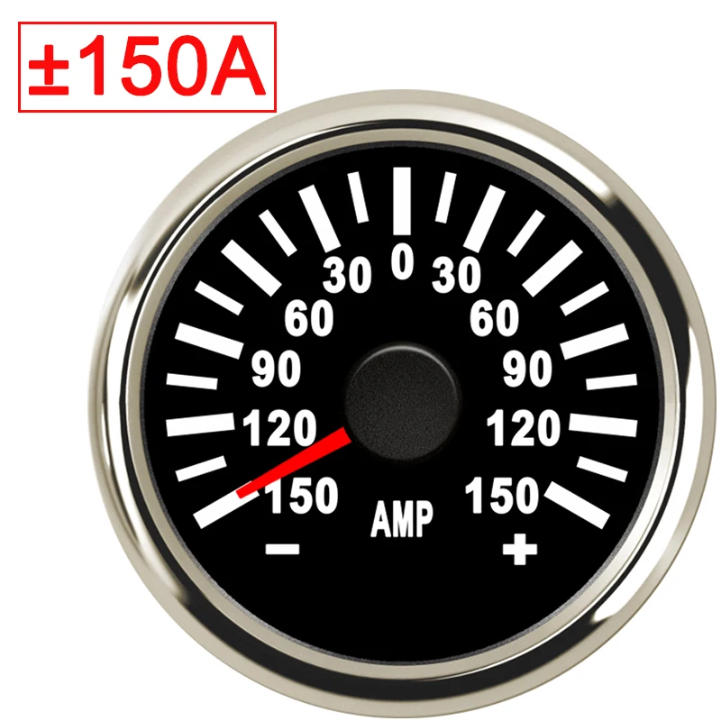 Amperemeter 150A painel универсальная мото Автомобильная лодка 52 мм Ампер ток метр Калибр 9-32 В с красной подсветкой для наклейки на автомобиль мотоцикл