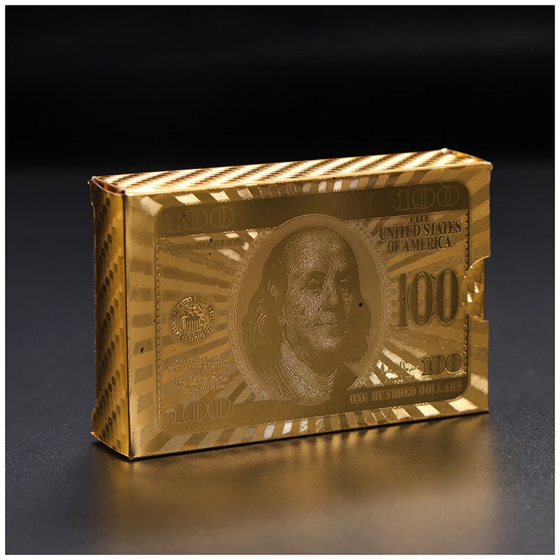 

24K Gold Poker Cards Luxury Gold Foil Poker Playing Cards Dollar EUR Set Plastic Magic Card Waterproof Cards Magic
