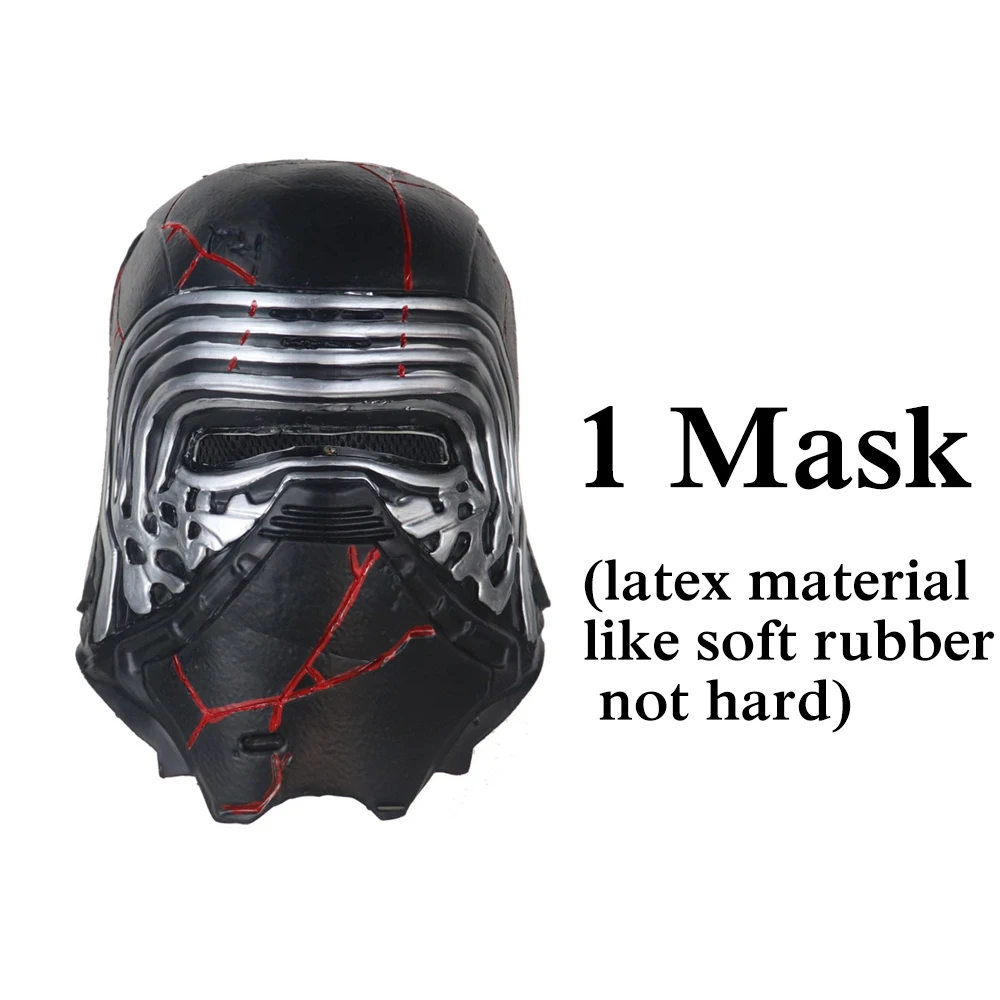 Adult mask Звездные Войны Кайло Рен костюм косплей маски взлет Скайуокера латексный шлем для взрослых/детей Хэллоуин Карнавальный костюм реквизит люкс - Цвет: Adult mask