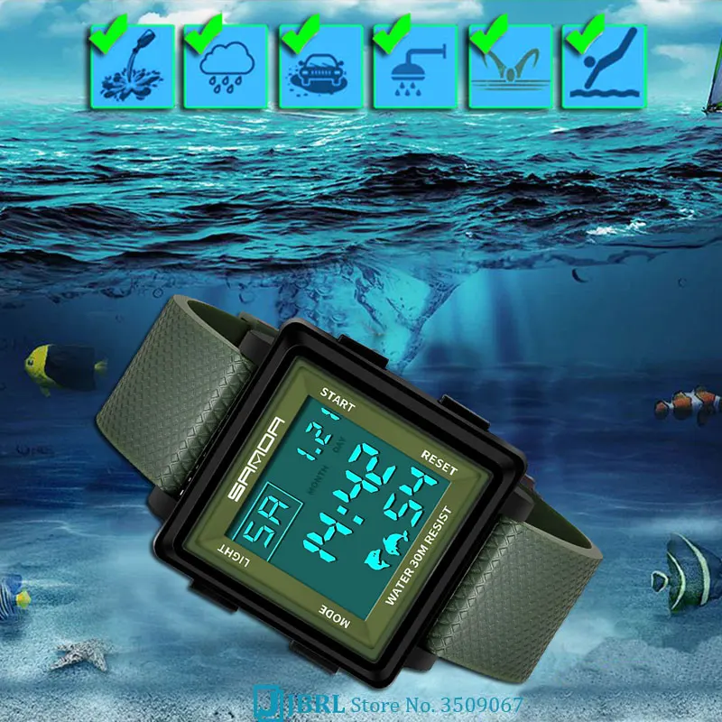 Часы SANDA мужские спортивные электронные светодиодный|Цифровые часы| |