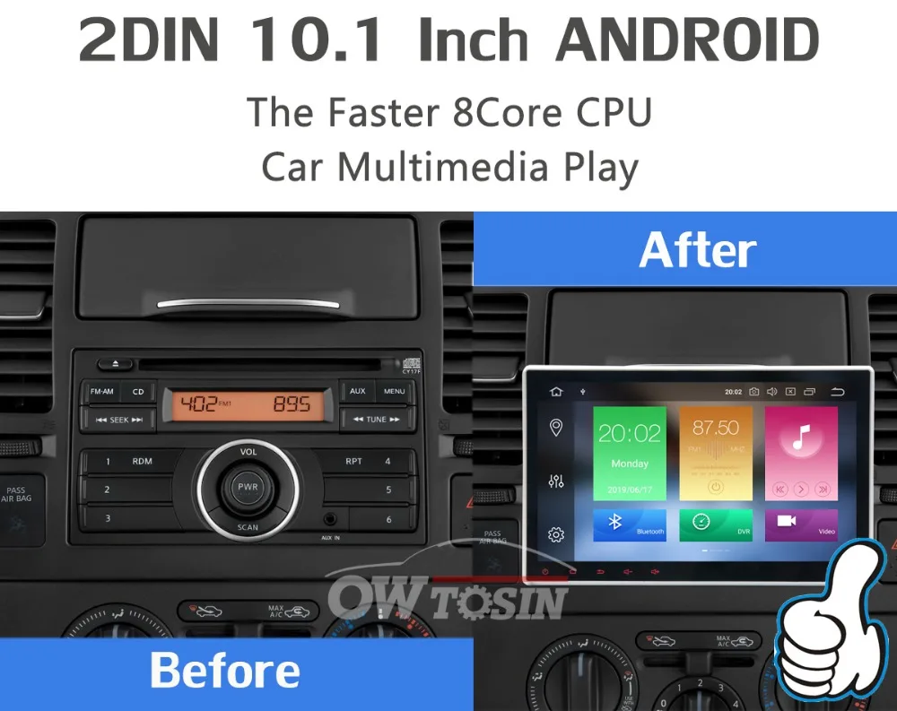 Top 10.1" Android 9.0 PX6 4+64G 2 Din Universal Car DVD Radio Stereo GPS Navigation Head Unit Multimedia DSP Carplay Double Din 2Din 2