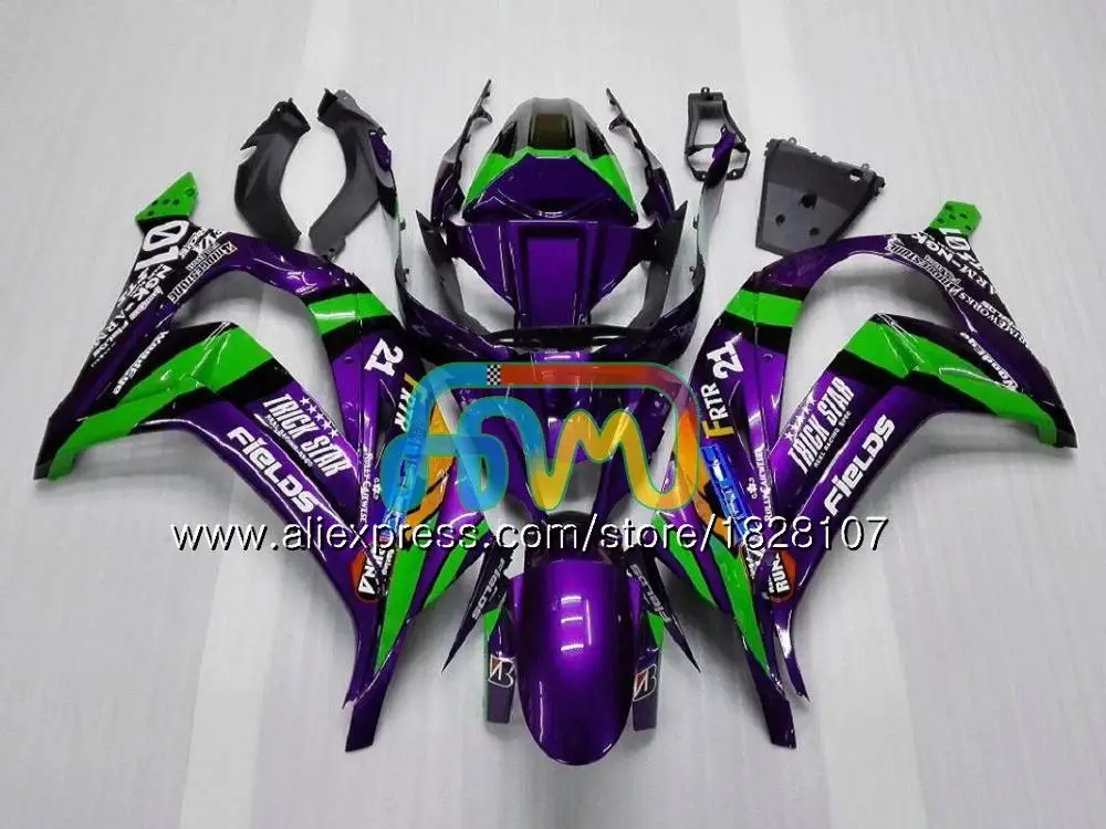 Инъекции для KAWASAKI ZX1000 ZX 10R 1000CC 18BS. 70 ZX-10R ZX10R, возрастом 11, 12, 13, 14, 15, 2011 2012 2013 Обтекатели белого и черного цвета - Цвет: No. 20 Purple