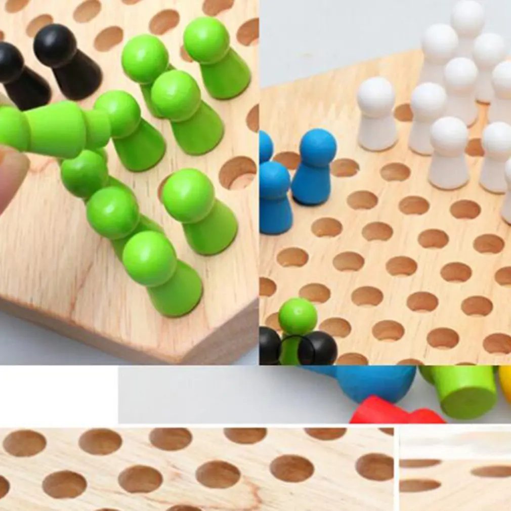 Most Popular Traditional Hexagon Wooden Chinese Checkers Family Game Set