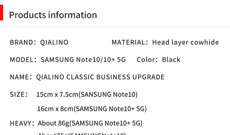 QIALINO Модный чехол из натуральной кожи для samsung Galaxy Note 10 Ультратонкий чехол ручной работы для телефона samsung Galaxy Note 10 Plus