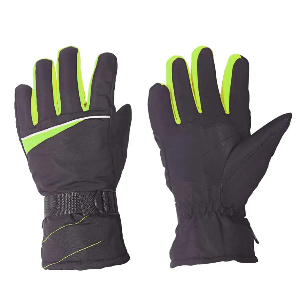 SKDK зимние теплые перчатки, лыжные перчатки для мужчин, сноуборд, мотоциклетные, для езды на снегу, ветрозащитные перчатки, водонепроницаемые, 1 пара - Цвет: Зеленый