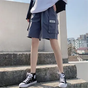 

Korean Harajuku Summer Women Shorts High Waist Casual Female Shorts Cargo shorts Women Multi-Pocket Streetwear Shorts Unisex