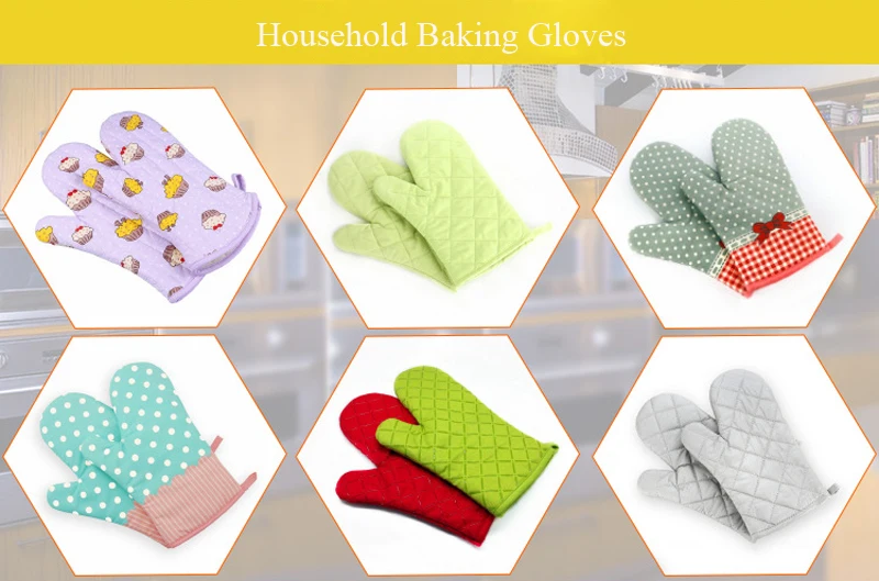 1 пара перчаток для микроволновой печи, противоскользящие перчатки для барбекю, хлопковые рукавицы, кухонные принадлежности, 8 цветов