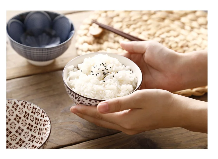 Японская и ветряная 4,5 дюймовая чаша для риса, керамическая неглазурованная антиобжигающая чаша, европейская простая Бытовая миска для супа с высокими ножками