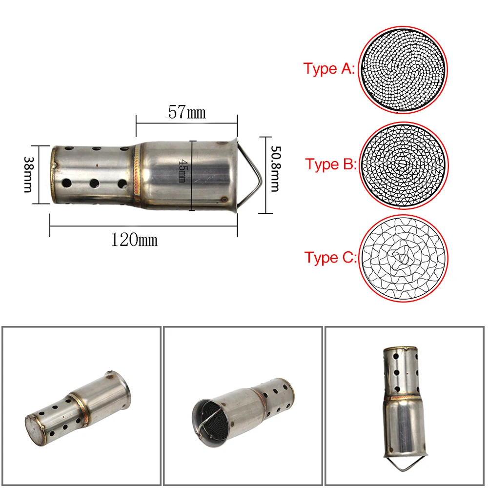 Motorcycle Exhaust Muffler Pipe ZSDTRP Refit Motorcycle Exhaust Pipe Catalyst DB Killer Muffler Removable Silencer Escapes for AK SC AR GP Yoshimura