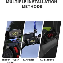 12 В 3 в 1 цифровой светодиодный дисплей Вольтметр часы термометр индикатор Панель метр для автомобиля мотоцикла