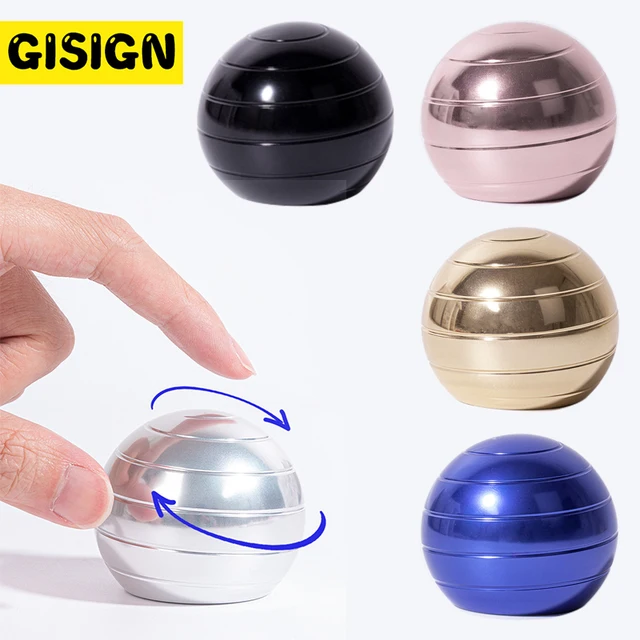Metal Gyro Antil Stress Rotary Fidget Toy Inertial Fingertip Gyroscope Aluminum Alloy Round Kinetic Metal Ball Decompression Toy 1