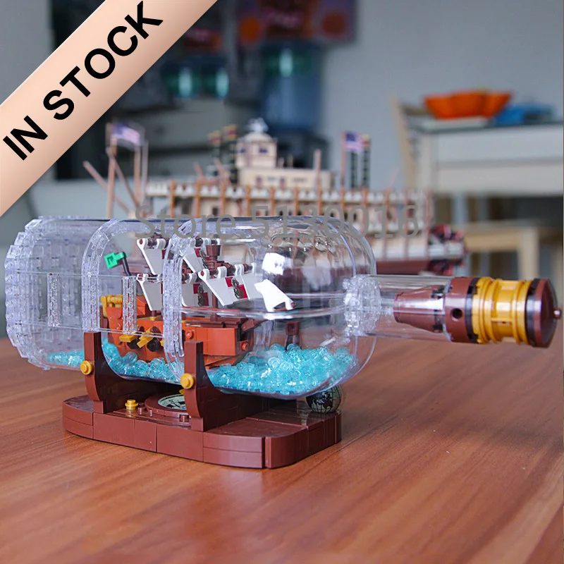 Online 16051 en Stock Ideas barco en una botella Piratas del Caribe barco 1078 Uds 21313 modelo bloques de construcción Juguetes