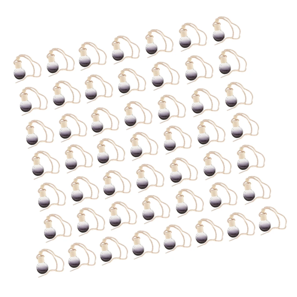 50-Pack Mini Perfume Pendant Car Accessories Pendant Perfume Bottle Oil Car Perfume Bottles Car Round