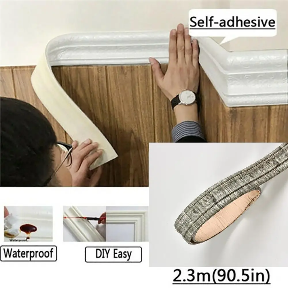 3D Self adhesive Waterproof Pattern Wallpaper Border Decor Removable Stickers