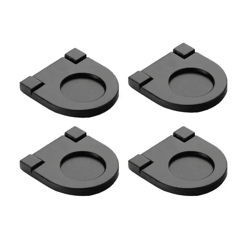 

4pcs 6502 Hidden Recessed Invisible Furniture Handle Zinc Alloy Kitchen Cabinet Drawer Cupboard Pull Solid Door Handles (Black)