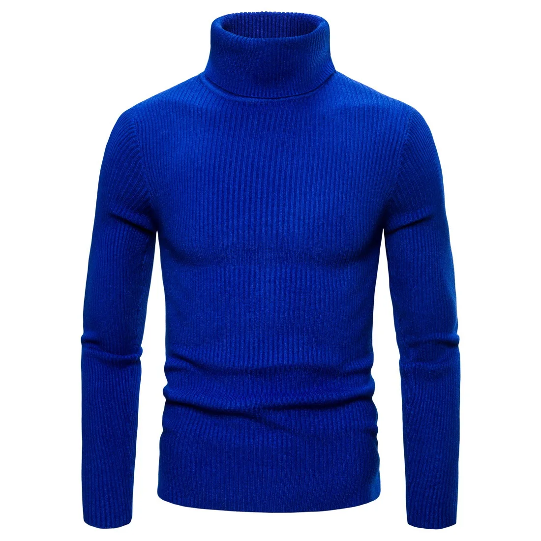 14 цветов GustOmerD, зимний мужской однотонный теплый пуловер с высоким воротом, мужской свитер, Модный повседневный кашемировый свитер, мужская одежда - Цвет: 036-blue