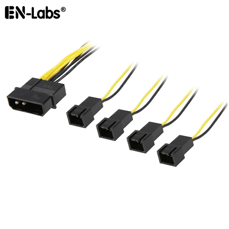 Кабель разделителя питания вентилятора 12 В Molex 4pin до 4x 3pin чехол охлаждающий