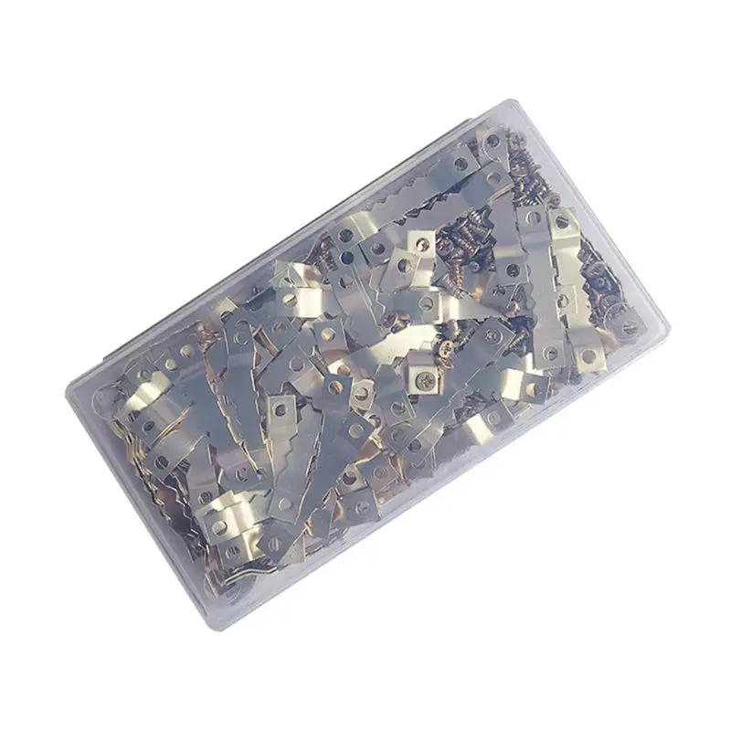 

120pcs Sawtooth Hanging Picture Photo Frame Hangers Wall Oil Painting Mirror Saw Tooth Hooks With 240pcs Screws 72XF