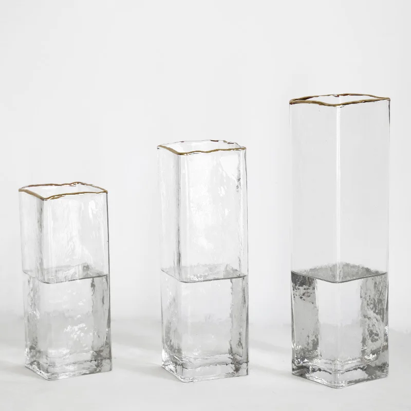 European Luxurious Glass Flower Vase Aureate Bottle Flower Vase