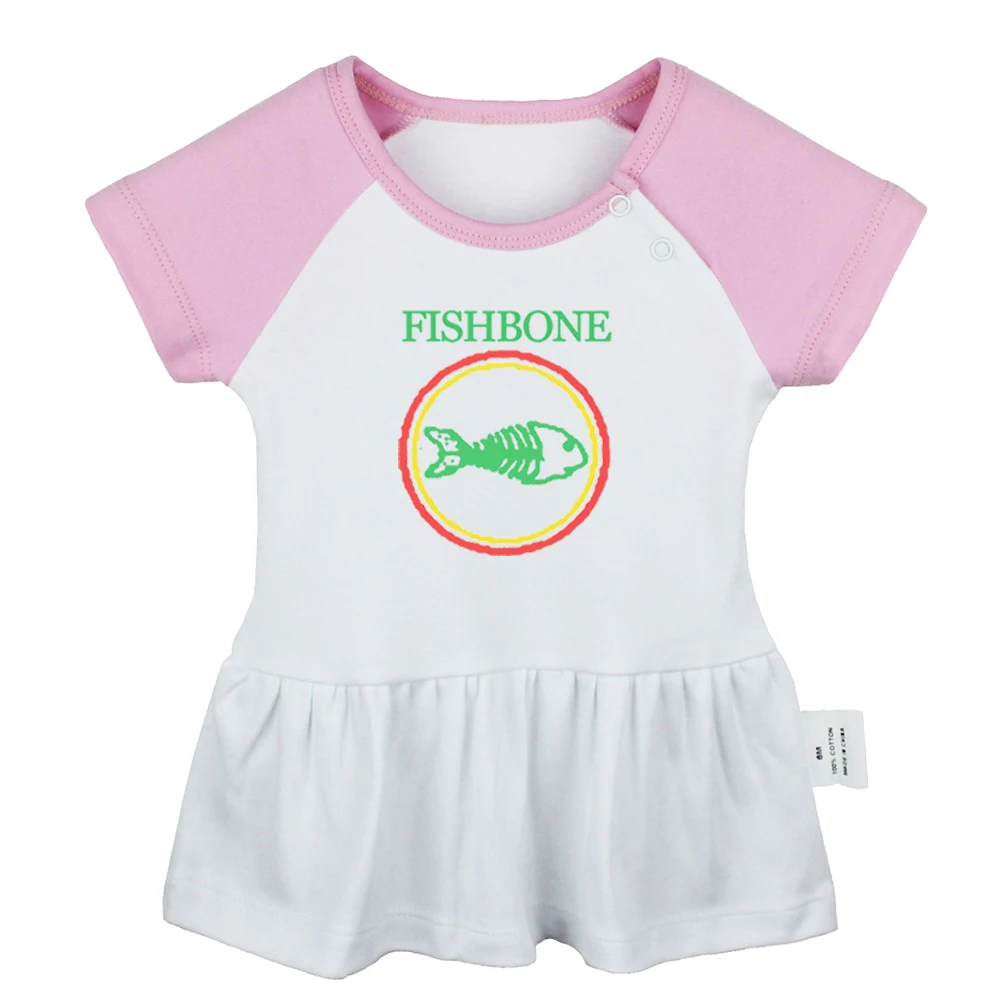 Fishbone Rock Band Cool Fast N 'Forte Sudore Di Sangue E Birre Design Neonate Abiti Bambino Vestiti Di Cotone Infantile