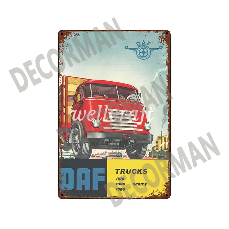 [WellCraft] DAF Trcuk Трактор Автомобиль ферма металлические знаки парковка только плакаты Винтаж настенная живопись на заказ клуб Декор LTA-1707 - Цвет: GTP-273