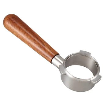 

Stainless Steel Bottomless Handle 54mm Home Coffee Machine Modified Solid Wood Handle for Breville 8 Series General