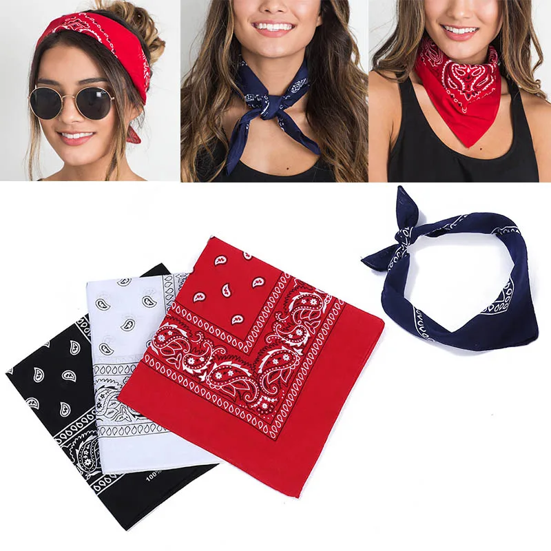 Bandana en Coton à Fleurs de Cajou pour Homme, Écharpe Carrée, Bandeau de  Sauna, Cowboy, dehors de Motard, Enveloppe les Cheveux du Poignet, 55x55cm