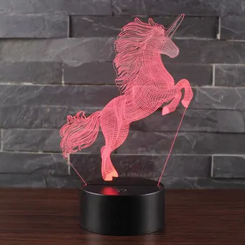 

New Design Unicorn 1 Theme 3D Lamp LED Night Light 7 Color Change Touch Mood Lamp Christmas Presents