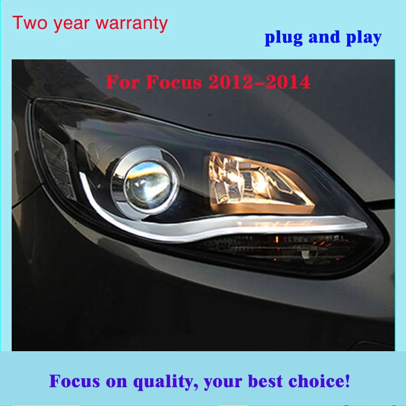 Автомобильный Стайлинг для 2012- Ford Focus светодиодный фары Focus3 DRL Объектив двойной луч H7 HID Xenon bi xenon объектив