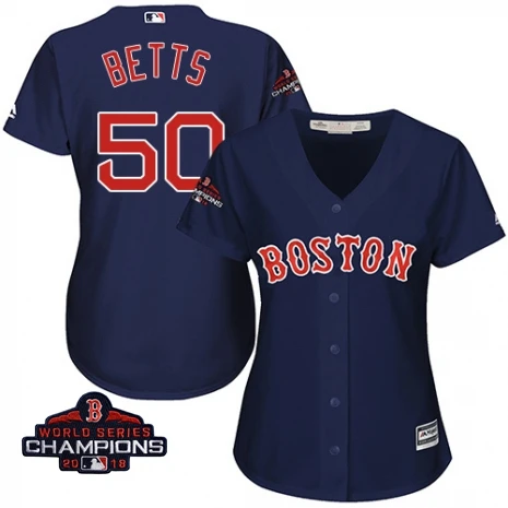 Youth kids Boston Mookie Betts Red Sox Scarlet команда чемпионов мира с логотипом игрока красная футболка - Цвет: women