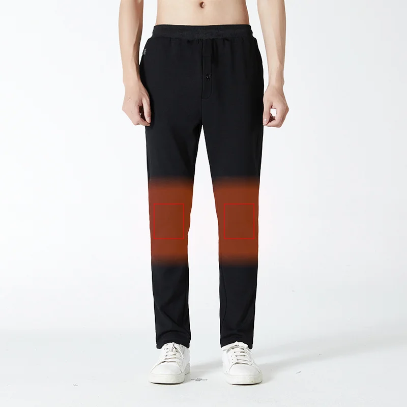 Winter Smart USB Electric Carbon Fiber Heated Pants Fashion Outdoor Warm Heating Pants Men Women Plush Thermal Cotton Trousers