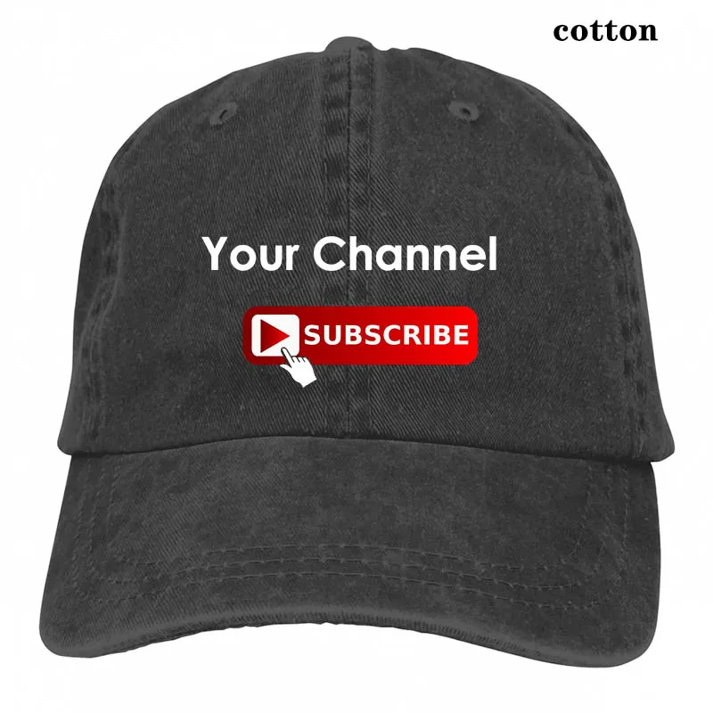 Персонализированные YouTube подписки социальных медиа(ваш канал) бейсболка для мужчин и женщин Дальнобойщик шляпы Мода Регулируемая Кепка - Цвет: 3-Black