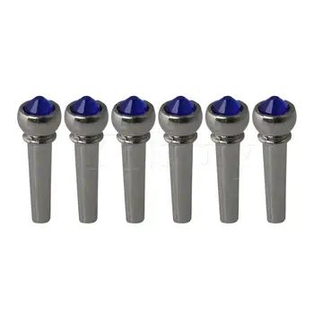 

Yibuy 6pieces Guitar Bridge End Pin for Acoustic Guitar with Dark Blue Head