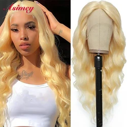 613 Body Wave Wigs 100% Virgin Remy 30 32in Lace Frontal Preplucked With Baby Hair 13X4 180 Density Honey Blonde For Black Women