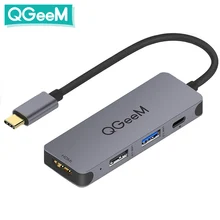 QGeeM USB C Hub for Macbook Pro Multi USB 3.1 Type C Hub 3.0 2.0 USB C HDMI Adapter PD Dock for Huawei Mate 20 Pro OTG Splitter
