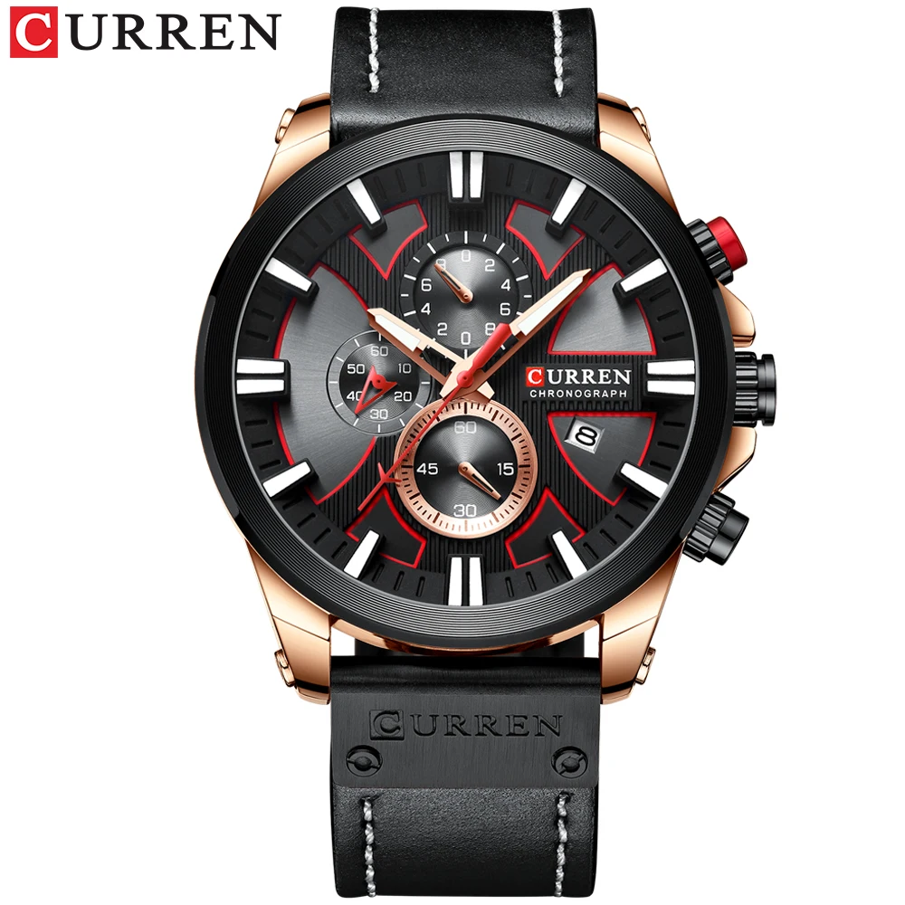Relogio Masculino CURREN Fashion Creative Quartz Watch Men Date Watches Casual Business Wrist Watch Male Clock Montre Homme - Цвет: black rose black