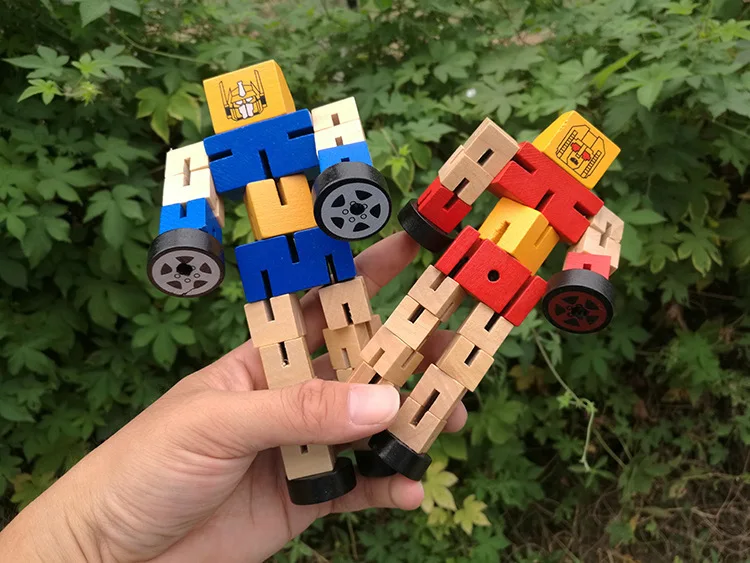 Large Size Wooden Robot Wood Autobots Wood Children'S Educational Toy