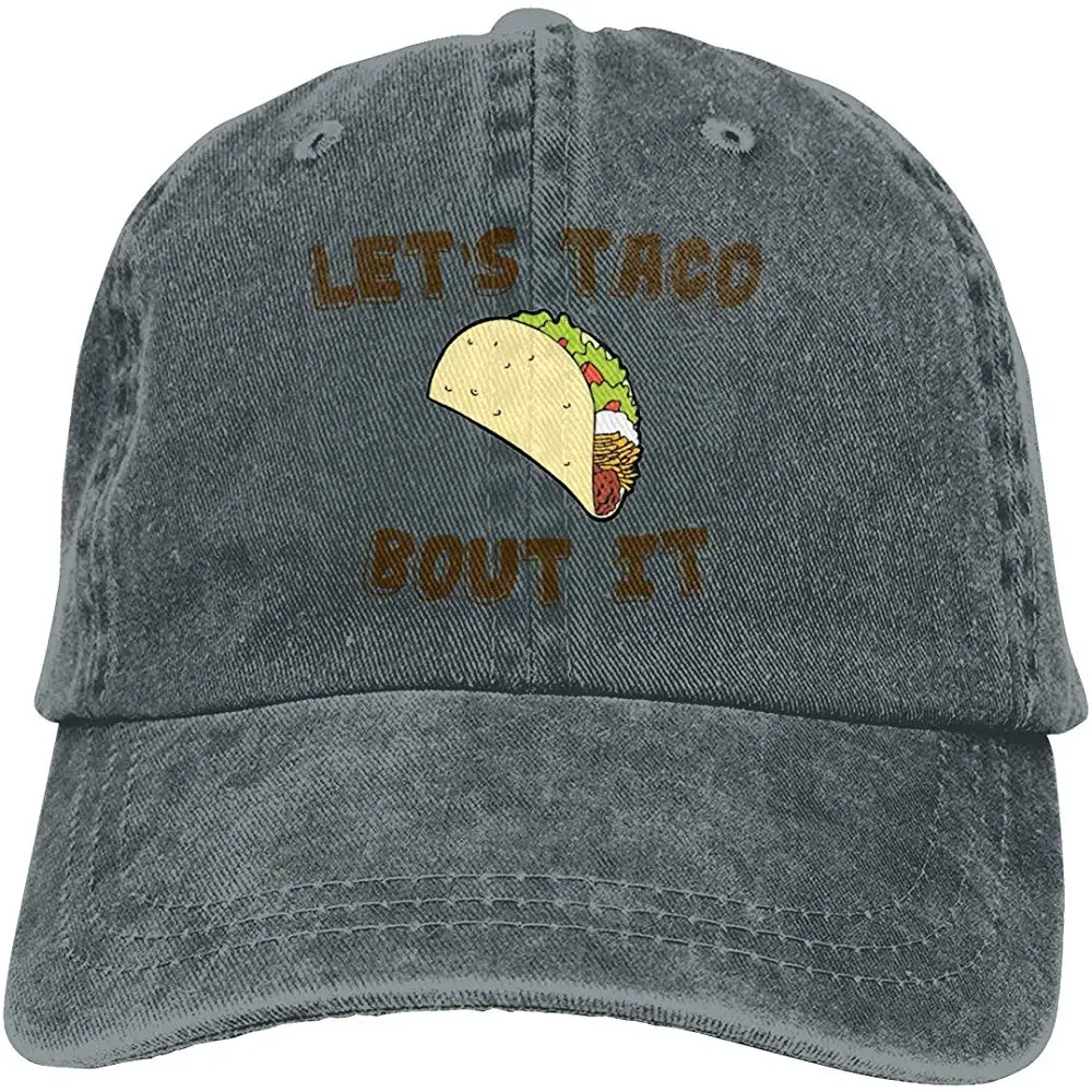 Унисекс Взрослых Винтаж Мыть Бейсболка Регулируемая папа шляпа-Taco черный