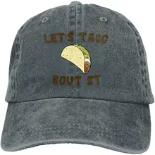 Унисекс Взрослых Винтаж Мыть Бейсболка Регулируемая папа шляпа-Taco черный