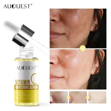 

AuQuest Vitamin C Whitening Face Serum Fade Dark Spots Removal Freckle Brighten Facial Skin Anti Wrinkle Moisturizing Skin Care
