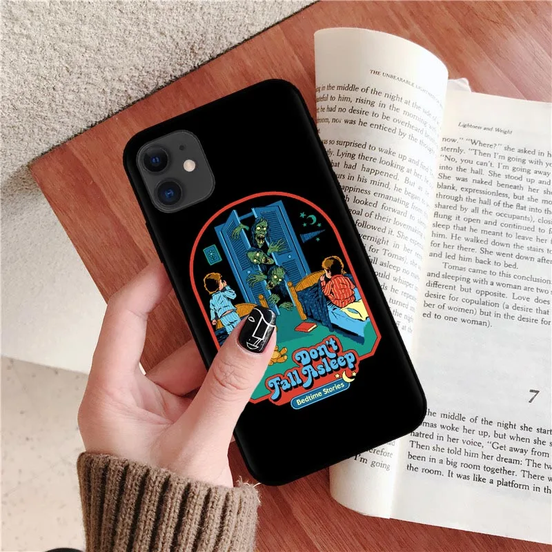 Funny Halloween Satan Vintage Let's Summon Demons Graphic Black silicone Phone Case For iPhone XR X XS 11 Pro Max 8 7 6 6S Plus - Цвет: T7934