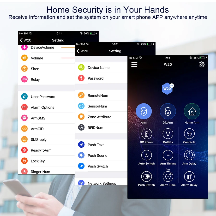 KERUI W20 IOS Android APP Wireless Home Security Alarm System APP Control Auto Dial Motion Detector Sensor Burglar Alarm System