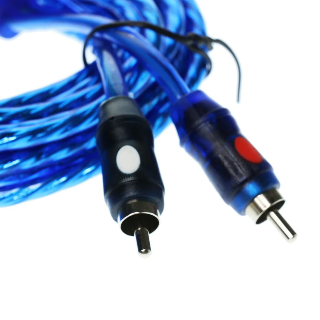 High Quality 4.5 Meters Male RCA Car Audio Power Cable Conversion Kit for DVD Player, Subwoofer, Digital Satellite Receivers
