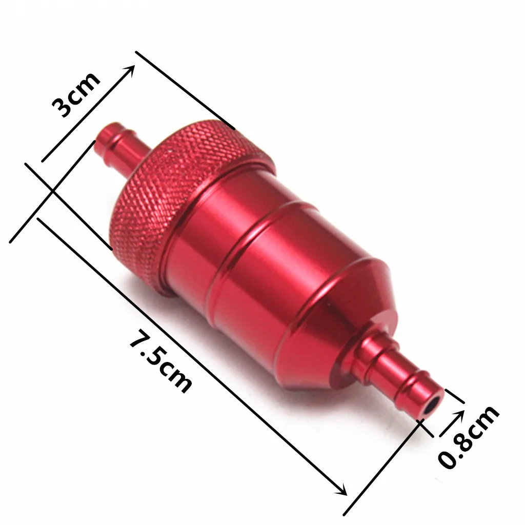 8mm 5/16'' Universal Chrome Aluminum Fuel Filter Car Petrol Diesel Inline