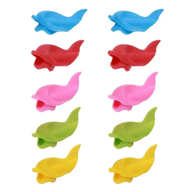 

10pcs Silicone Correction Posture Writing Toy Tool Kid Student Hold Pen Stationery Mixed Color Festive Party Supply Party Favors
