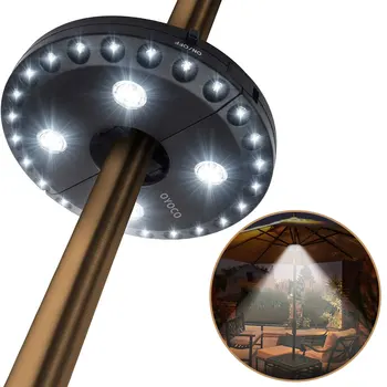 

Multi-functional Detachable Patio Umbrella Light 3 Brightness Modes Cordless 28 LED Pole Light for Patio Umbrellas Camping Tent