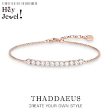 Классические браслеты цвета розового золота, новинка, звенья цепи, 925 пробы, серебро, модные Клубные ювелирные изделия, Томас, романтический подарок для женщин