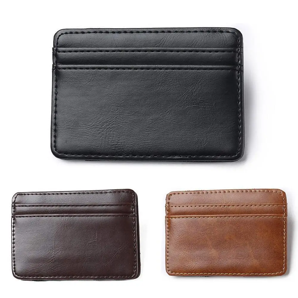 

Upgrade Ultra Thin Mini Wallet Men Women Business PU Solid Credit Wallets Leather Wallets Coin Color Card Small Holder Purs M4D8