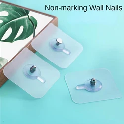 1 piece PVC super glue nail wall poster seamless wall hook waterproof and durable transparent kitchen bathroom screw hook photo